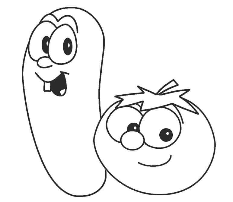 Dibujos Animados de Pepino y Tomate