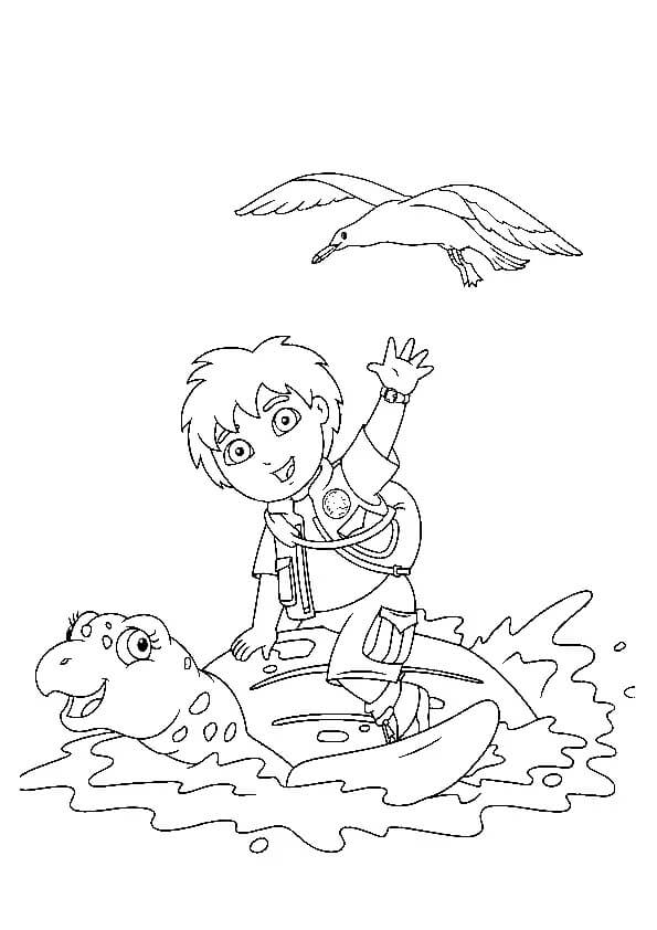 Diego sobre Tortuga y Paloma
