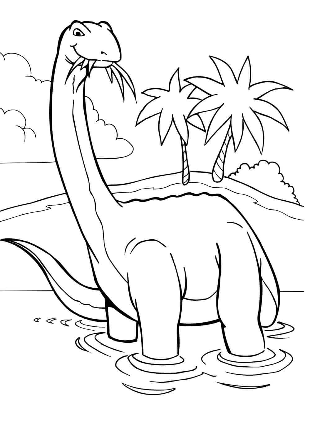 Dino Brontosaurus Come Hierba