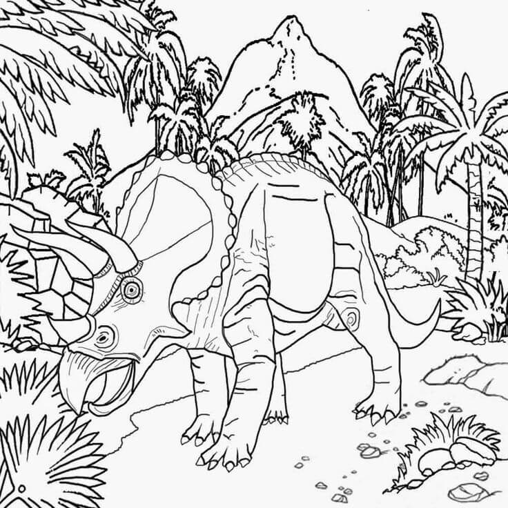Dinosaurio Triceratops Volcánico