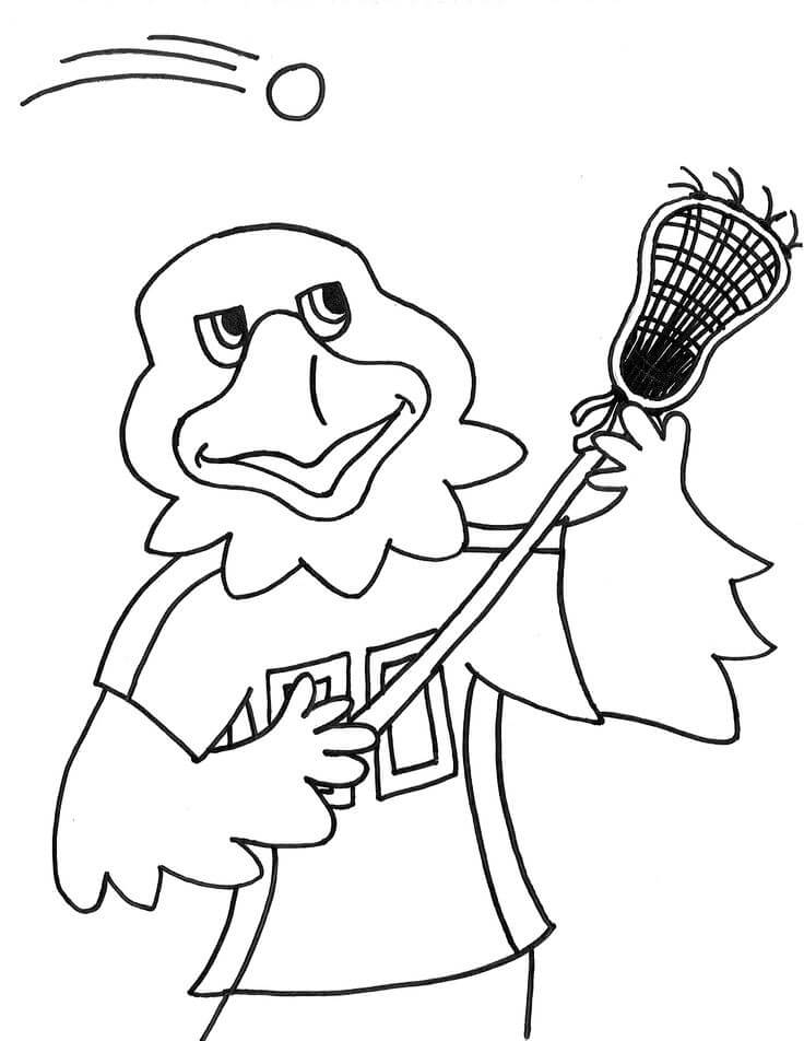 Divertido Jugador de Hawk Lacrosse