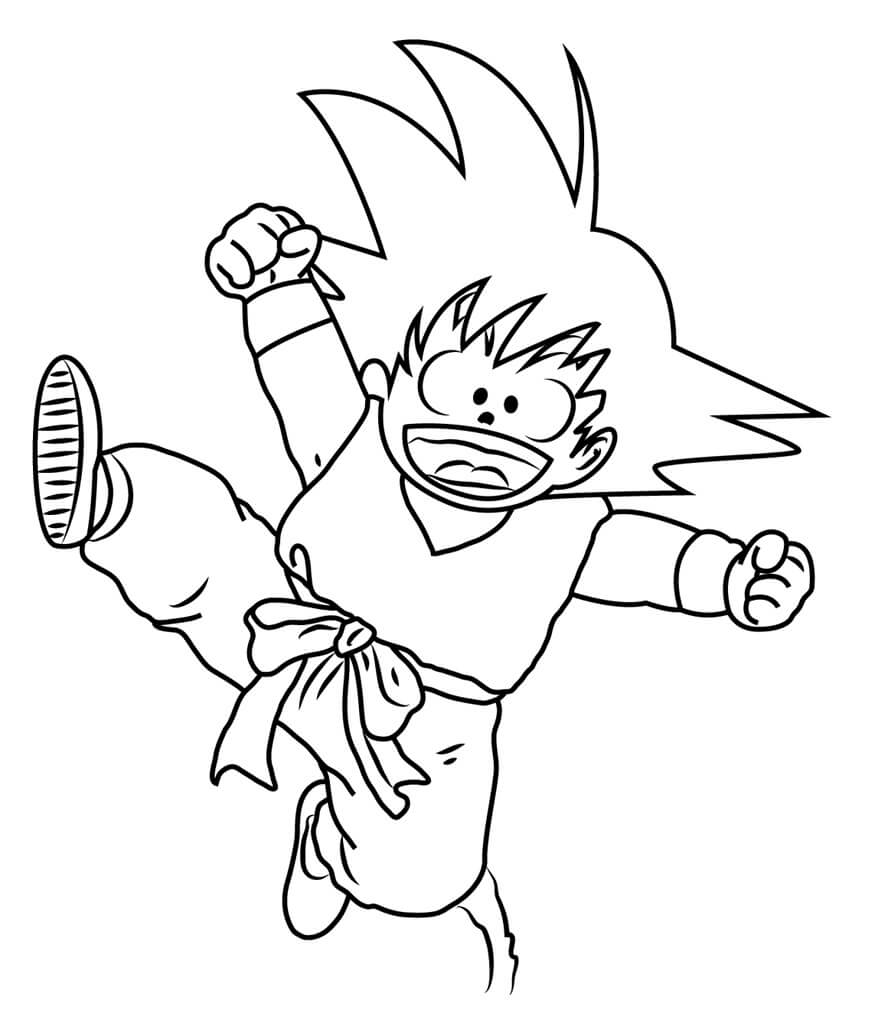 Divertido Pequeño Goku Saltando