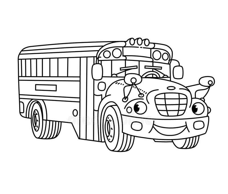 Divertido Pequeño Autobús Escolar con Ojos