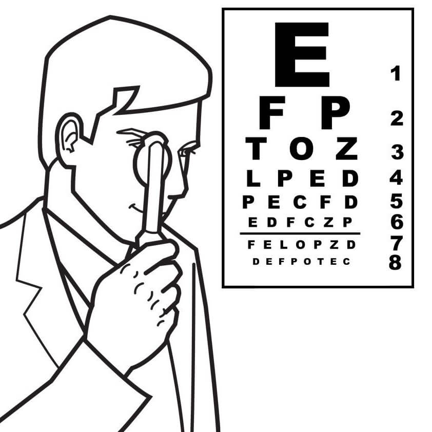 Doctor Midiendo la Miopía del Ojo