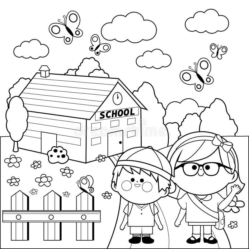 Dos Niños van a la Escuela