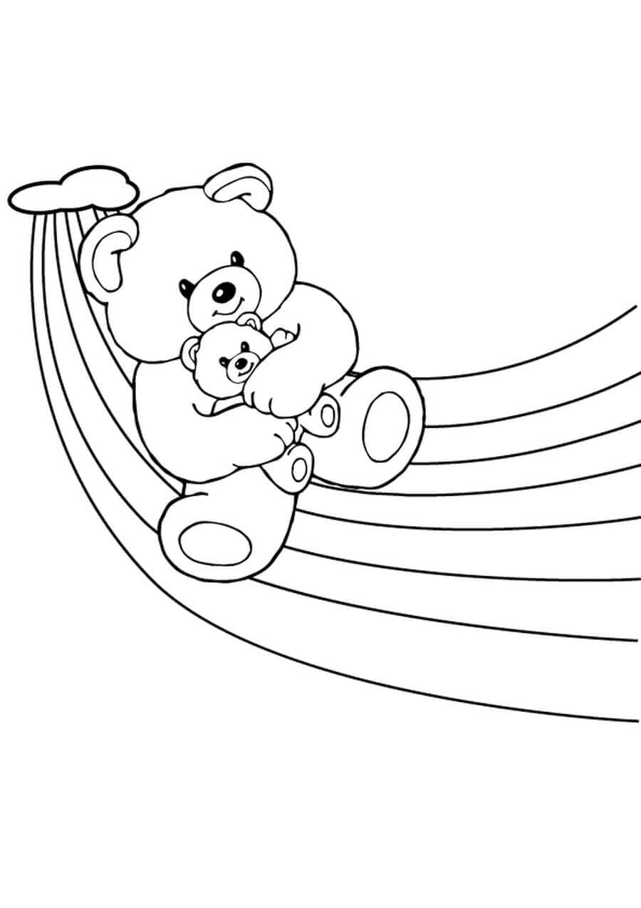 Dos Osos de Peluche en el Arcoiris
