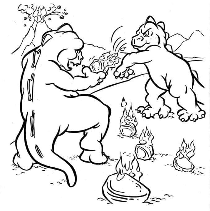 Dos Pequeños Godzilla Divertidos