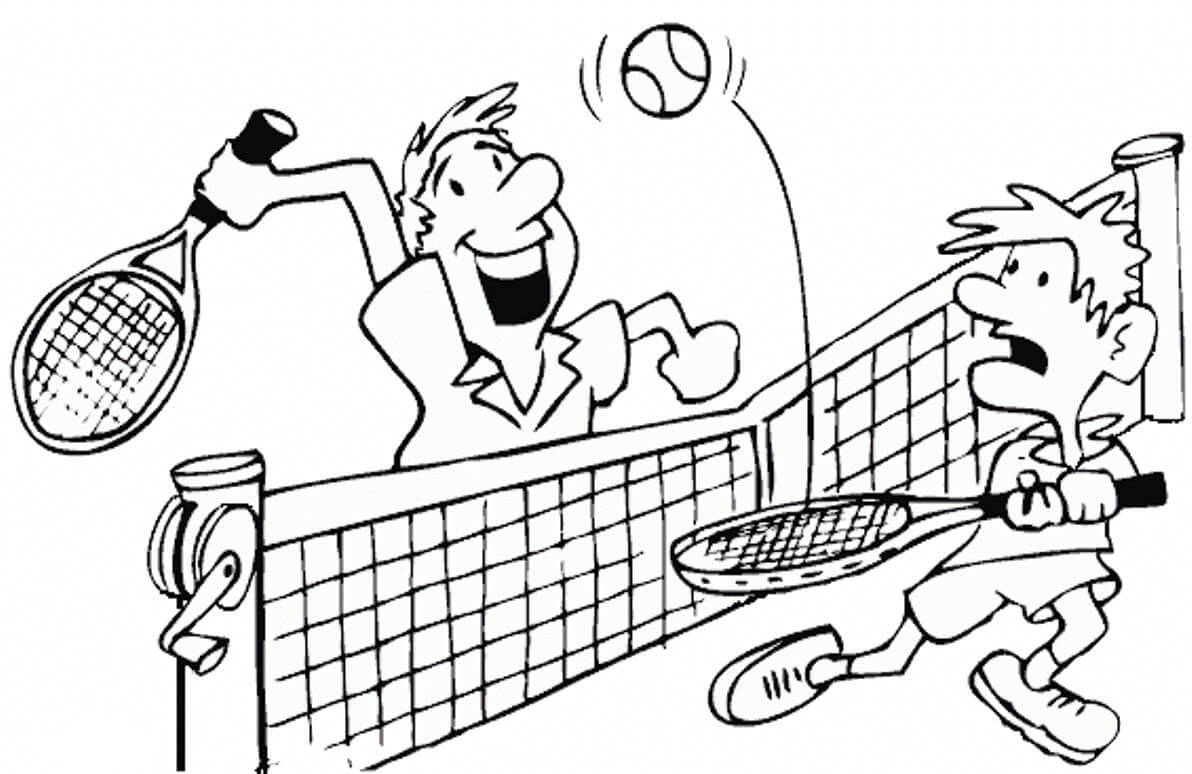 Dos, hombre, jugar al Tenis