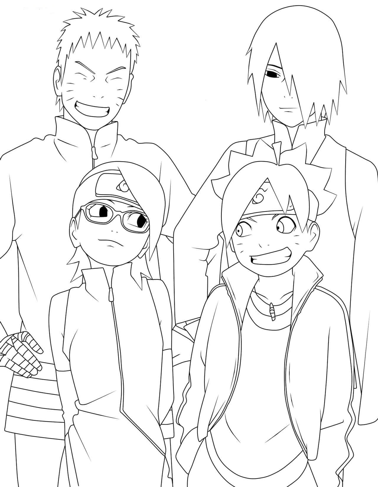 Dos padres con Boruto y Sadara