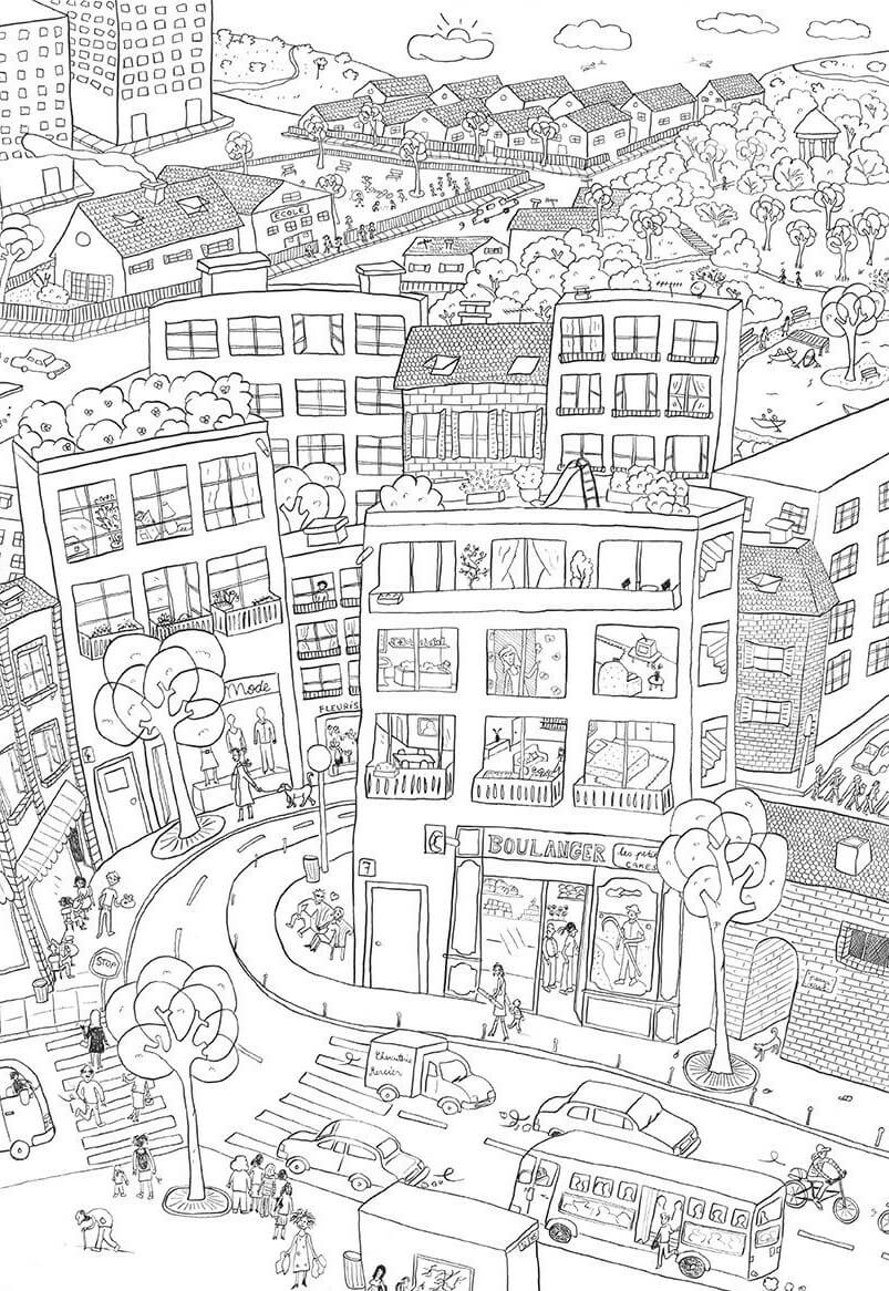 Edificio de la Ciudad de Dibujos Animados
