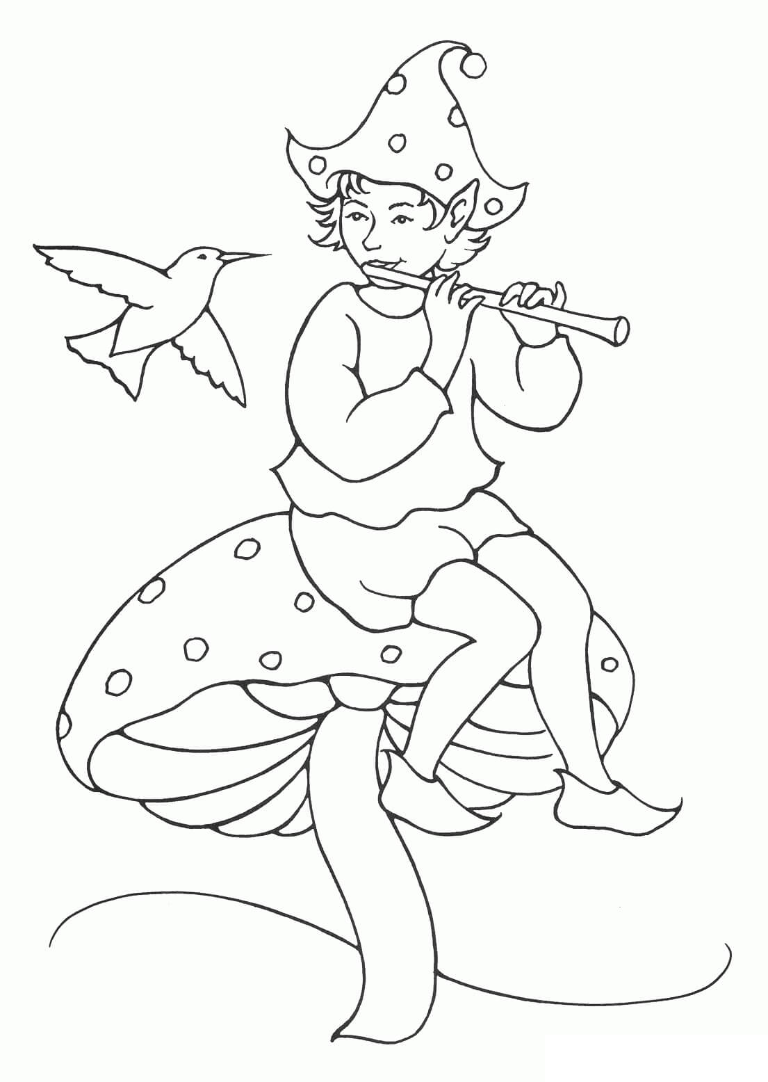 Elfo Tocando la Flauta