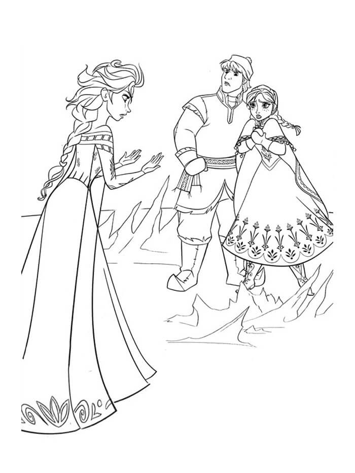 Elsa, Kristoff y Anna