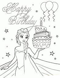 Elsa con Pastel de Cumpleaños