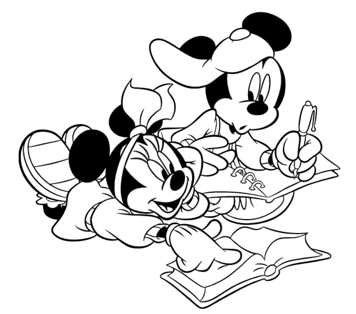Escritura de Mickey y Minnie Mouse