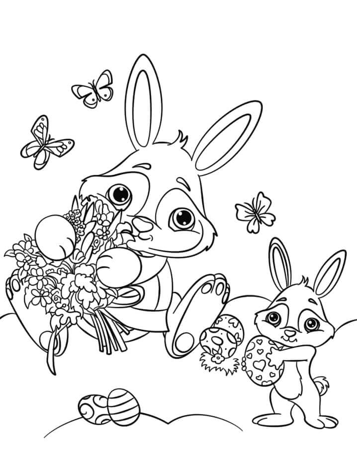 Felices conejos de Pascua