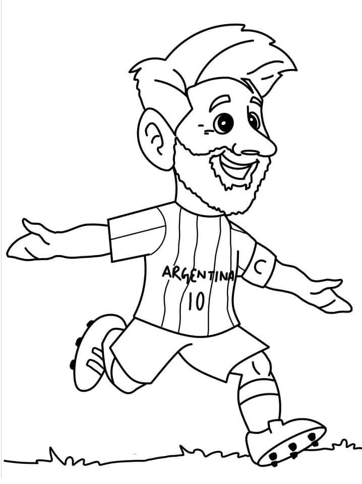 Feliz Chibi Lionel Messi Corriendo