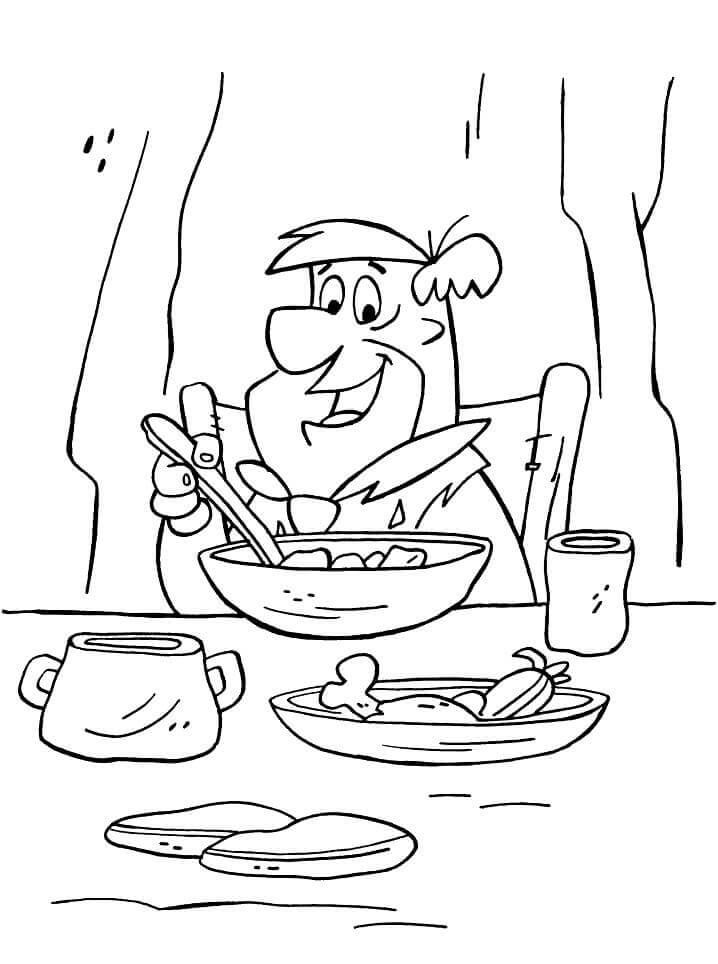 Fred Flintstone Comiendo