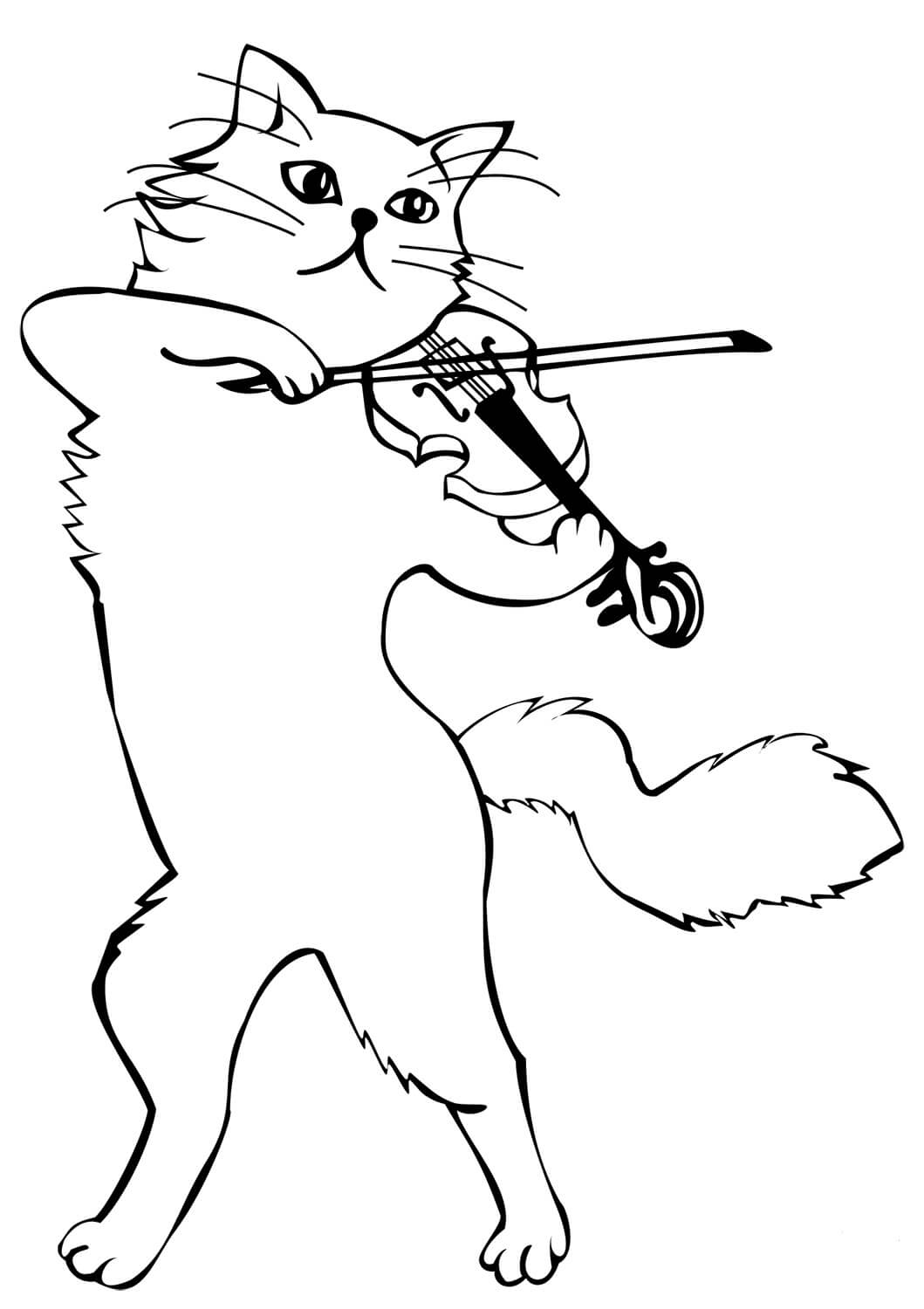 Gato Tocando el Violín