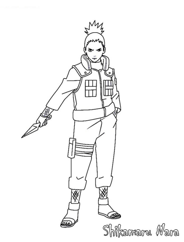 Genial Shikamaru Sosteniendo Kunai