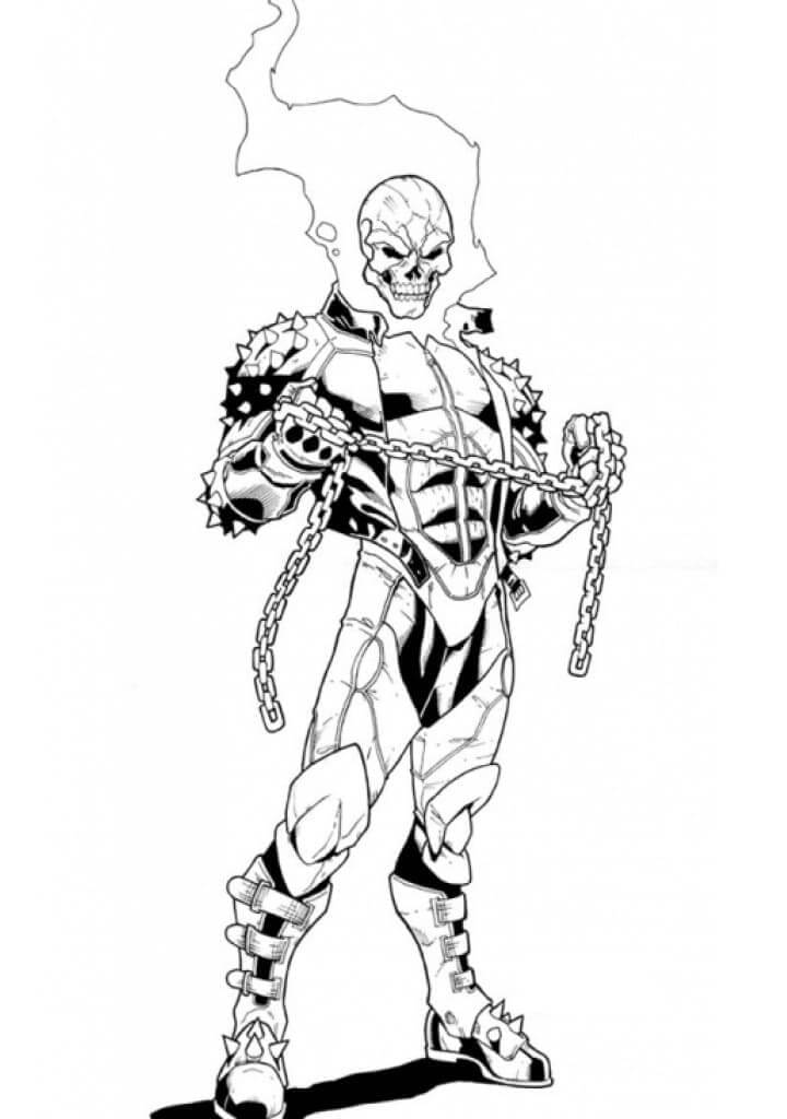 Ghost Rider Sosteniendo una Cadena