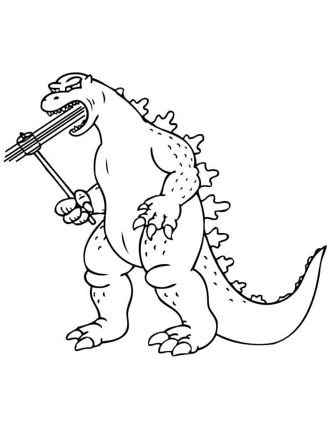 Godzilla Sosteniendo a Marshmello