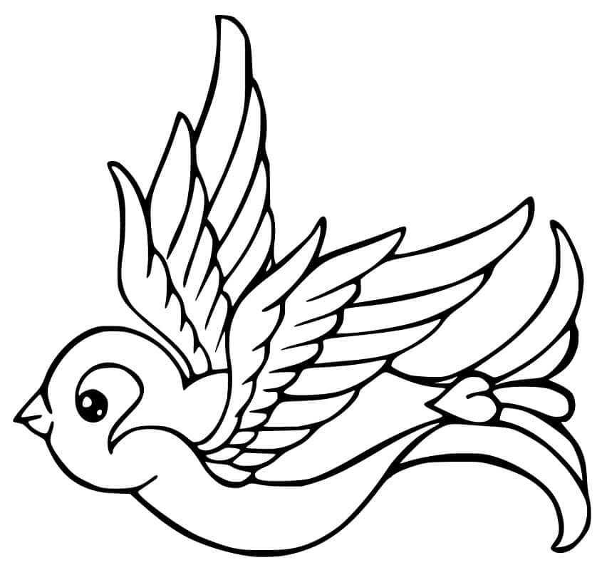 Gorrión de Dibujos Animados Volando
