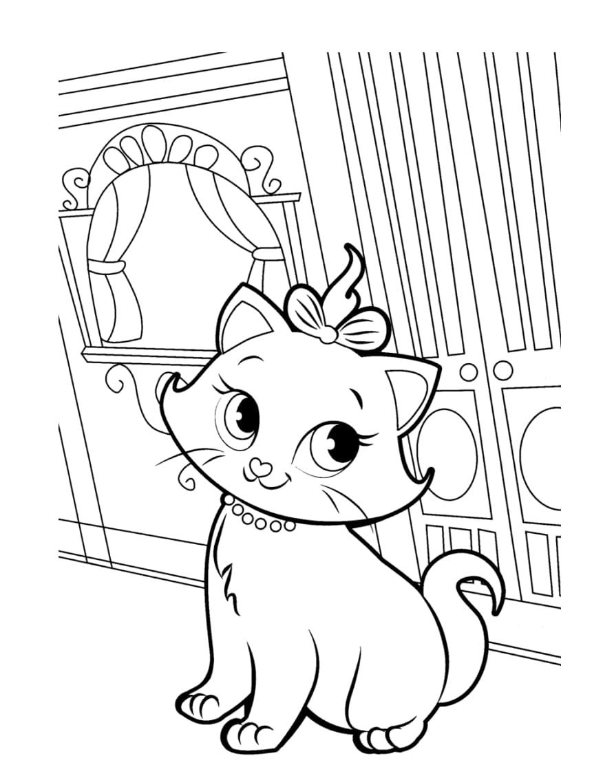 Gratis Marie Cat para niños para Colorear
