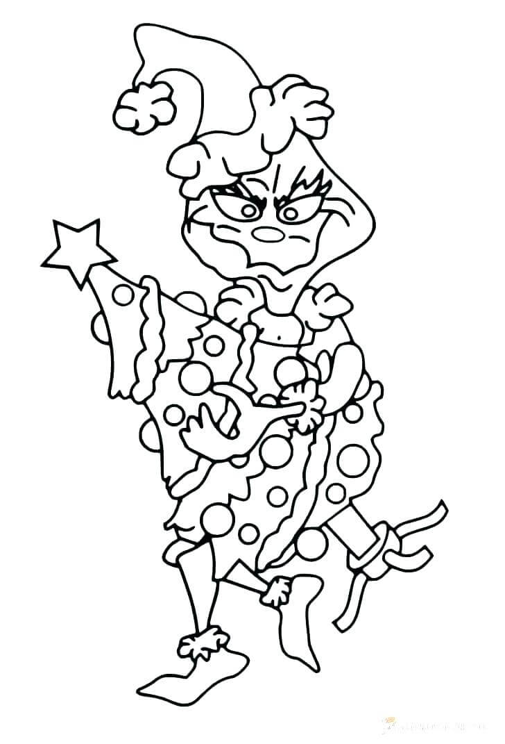Grinch Sostiene El Árbol De Navidad
