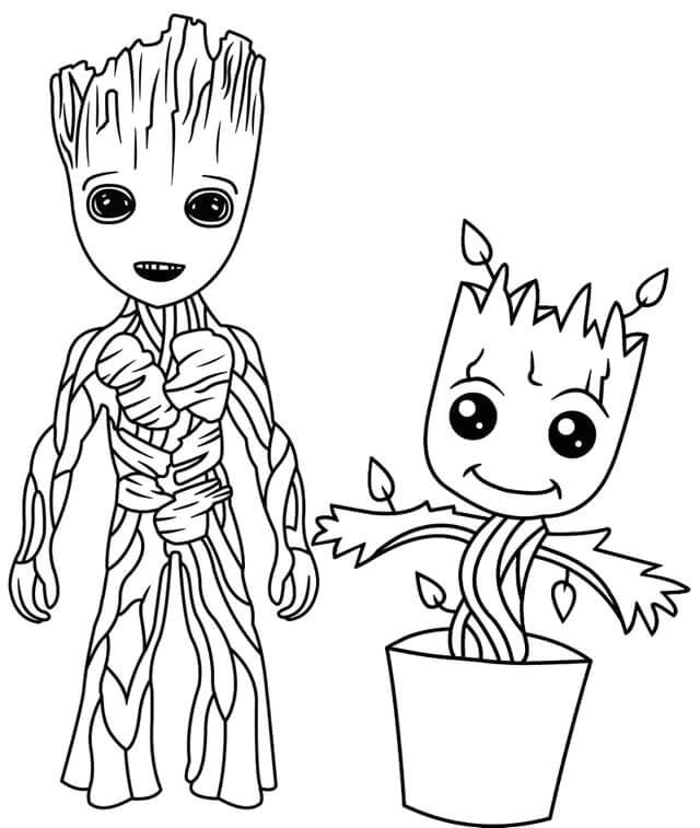 Groot Pequeño y Groot Pequeño en Florero
