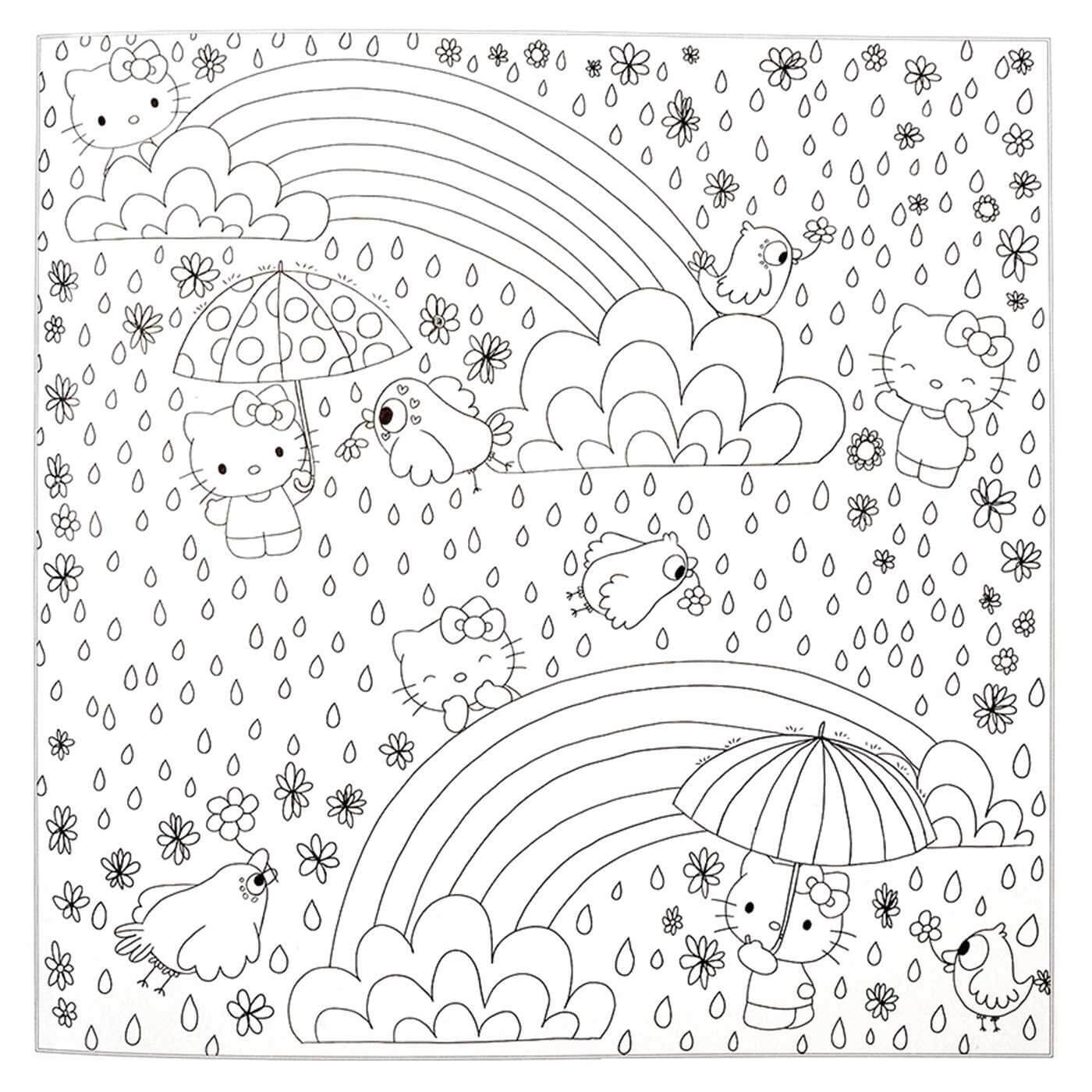 Hello Kitty bajo la Lluvia