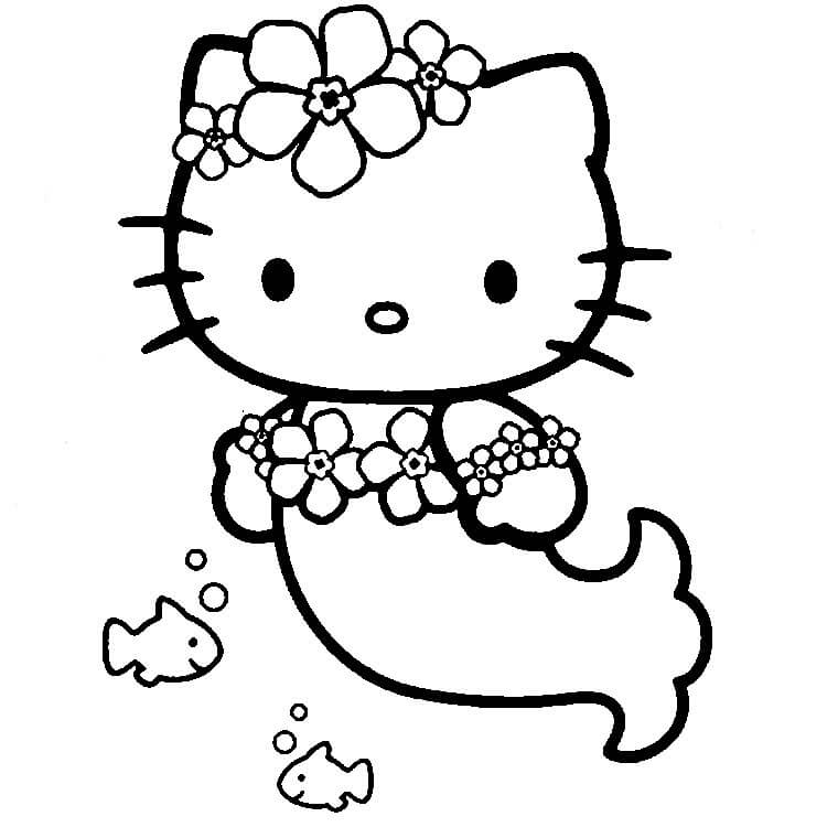 Hello Kitty sirena y dos Peces