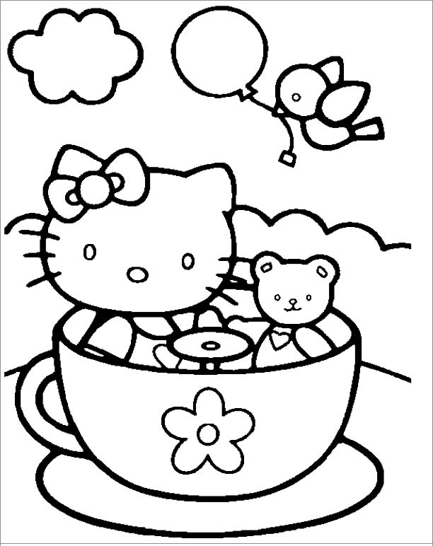 Hello Kitty y Teddy Bear en Taza