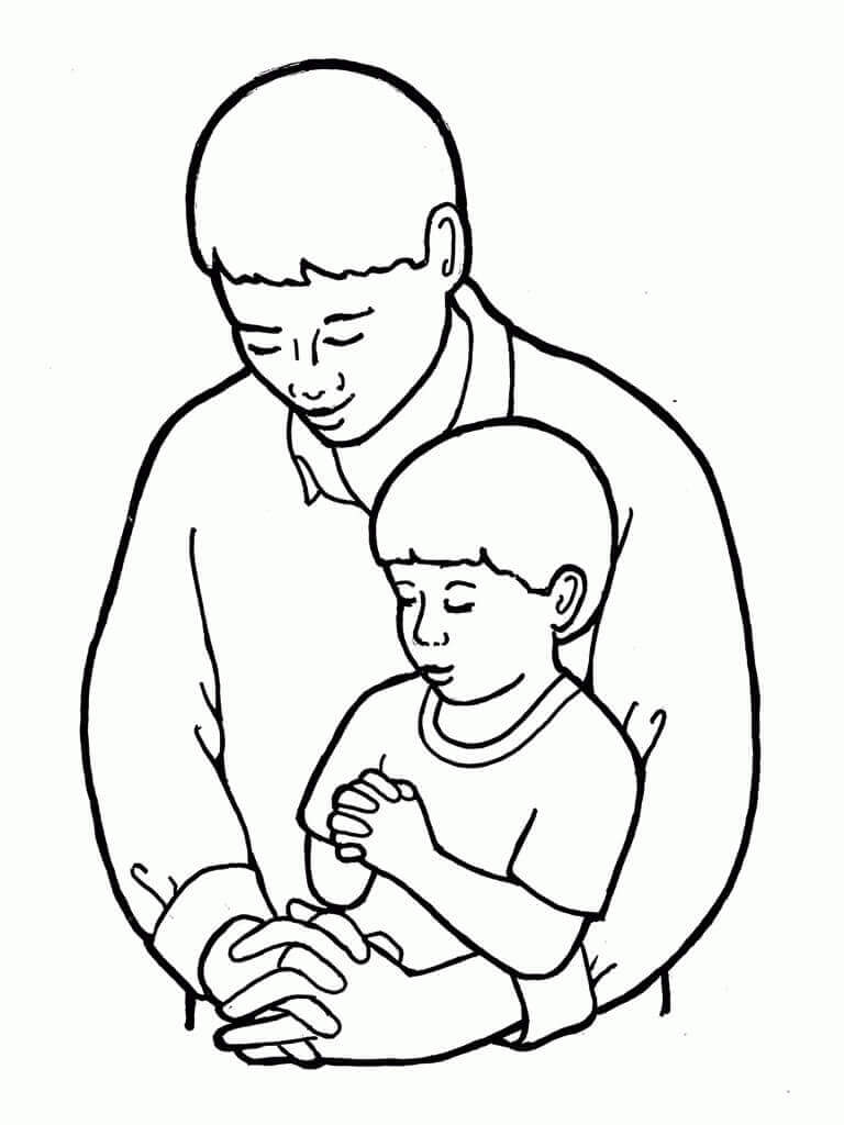 Hijo Rezando con Papá