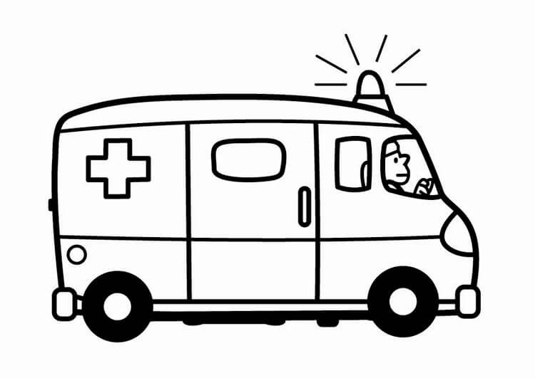Hombre Conduciendo Ambulancia