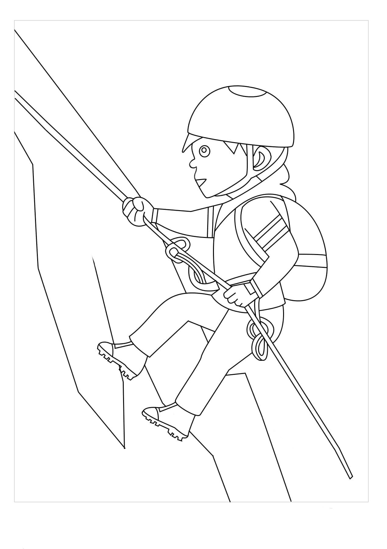 Hombre Cuerda Escalada