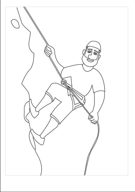 Hombre Escalada en Roca