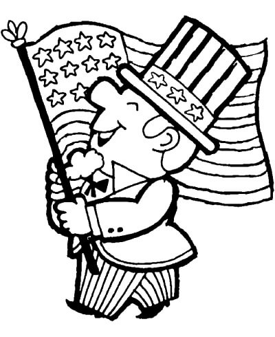 Hombre con Bandera Americana