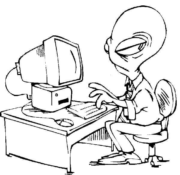 Hombre de Negocios Alienígena no Feliz