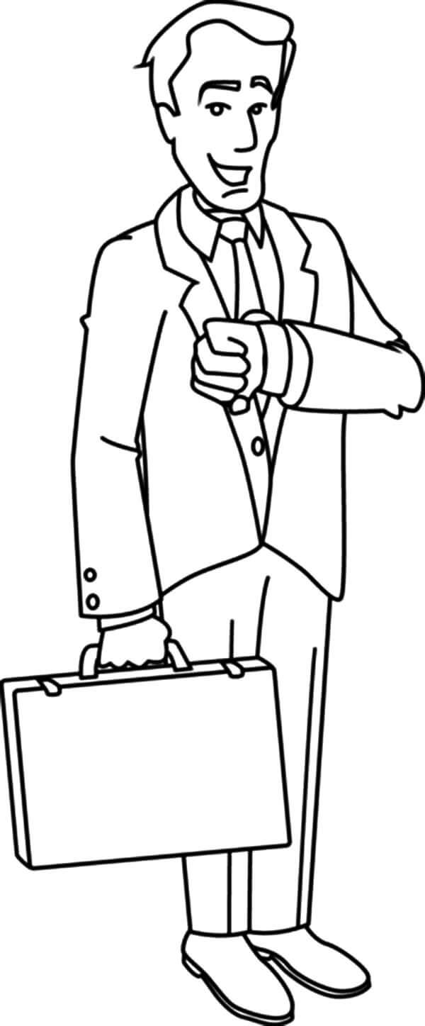 Hombre de Negocios Mirando su Reloj
