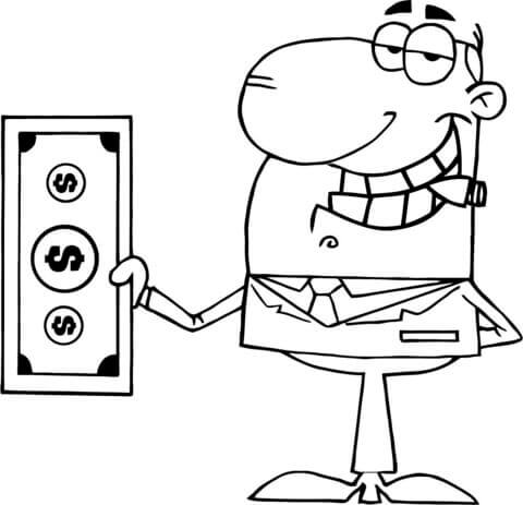 Hombre de Negocios Tenencia Dólar Grande
