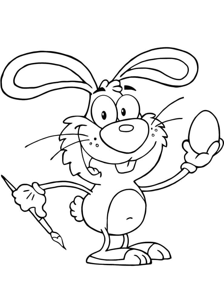 Huevo De Dibujo De Conejito De Pascua