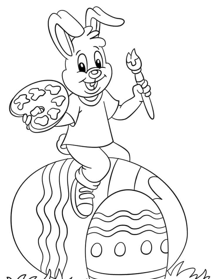 Huevo de pintura de Conejo de Pascua