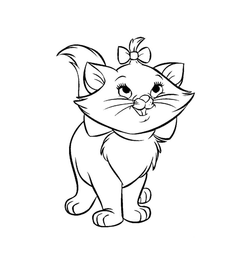 Imagen de gato Marie para Colorear
