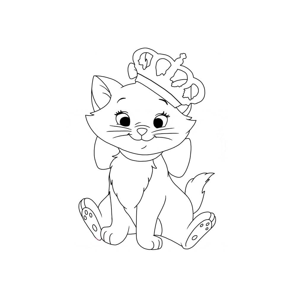 Imprimible Marie Cat Para Colorear