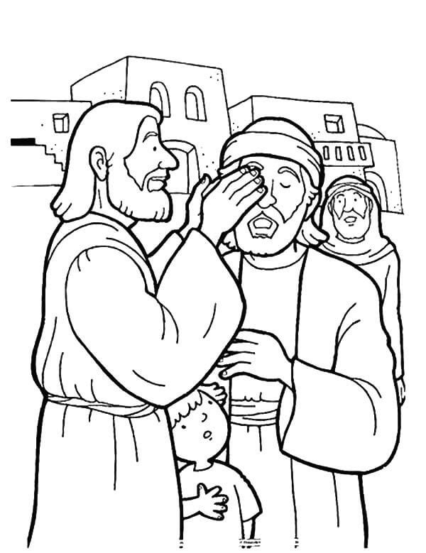 Jesús Sana el ojo del Hombre