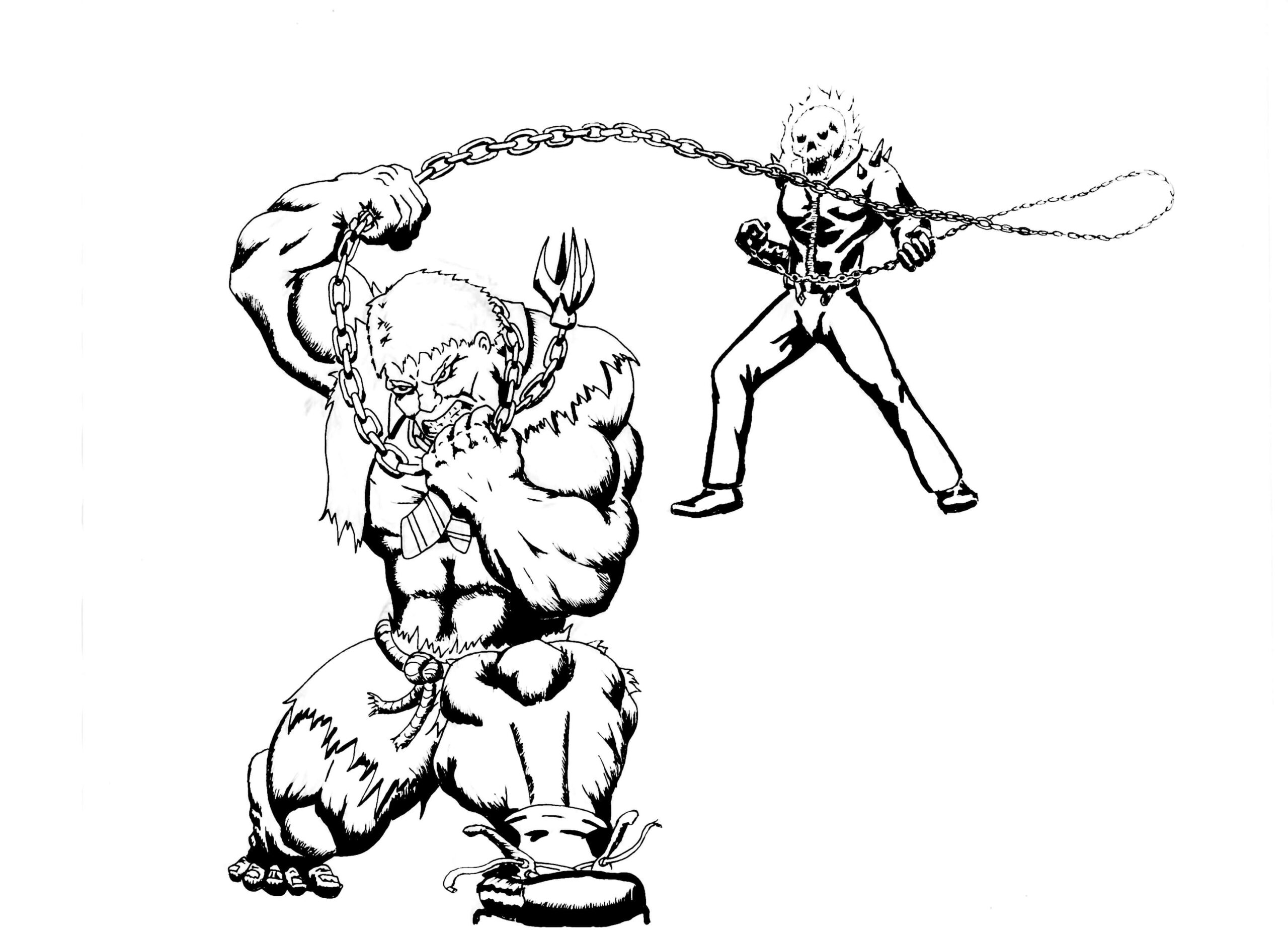 Jinete Fantasma vs Monstruo