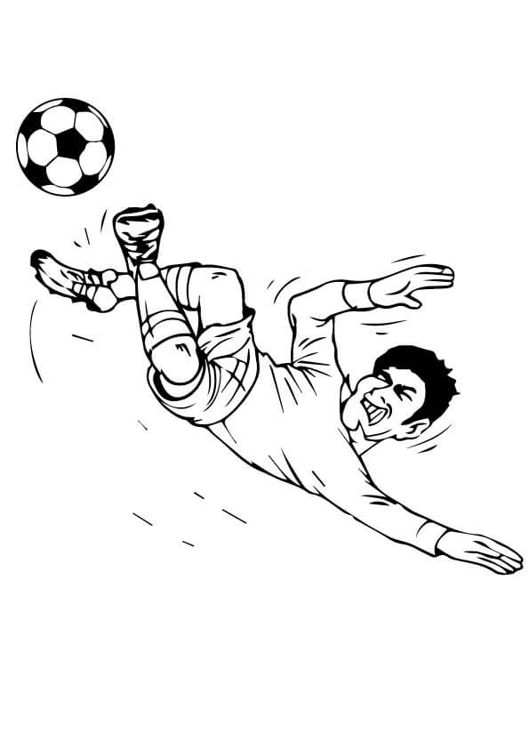 Jugador de Fútbol Pateando la Pelota