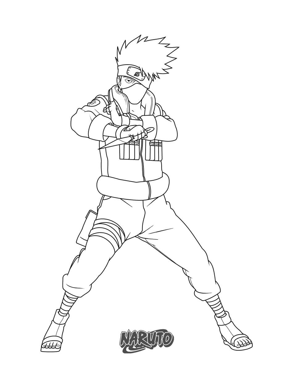 Kakashi Sosteniendo a Kunai