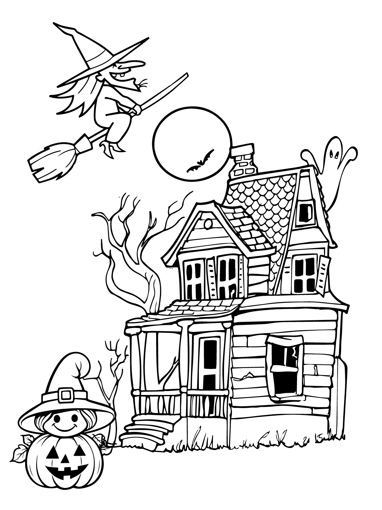 Casa de Día de las Brujas con Bruja Kawaii