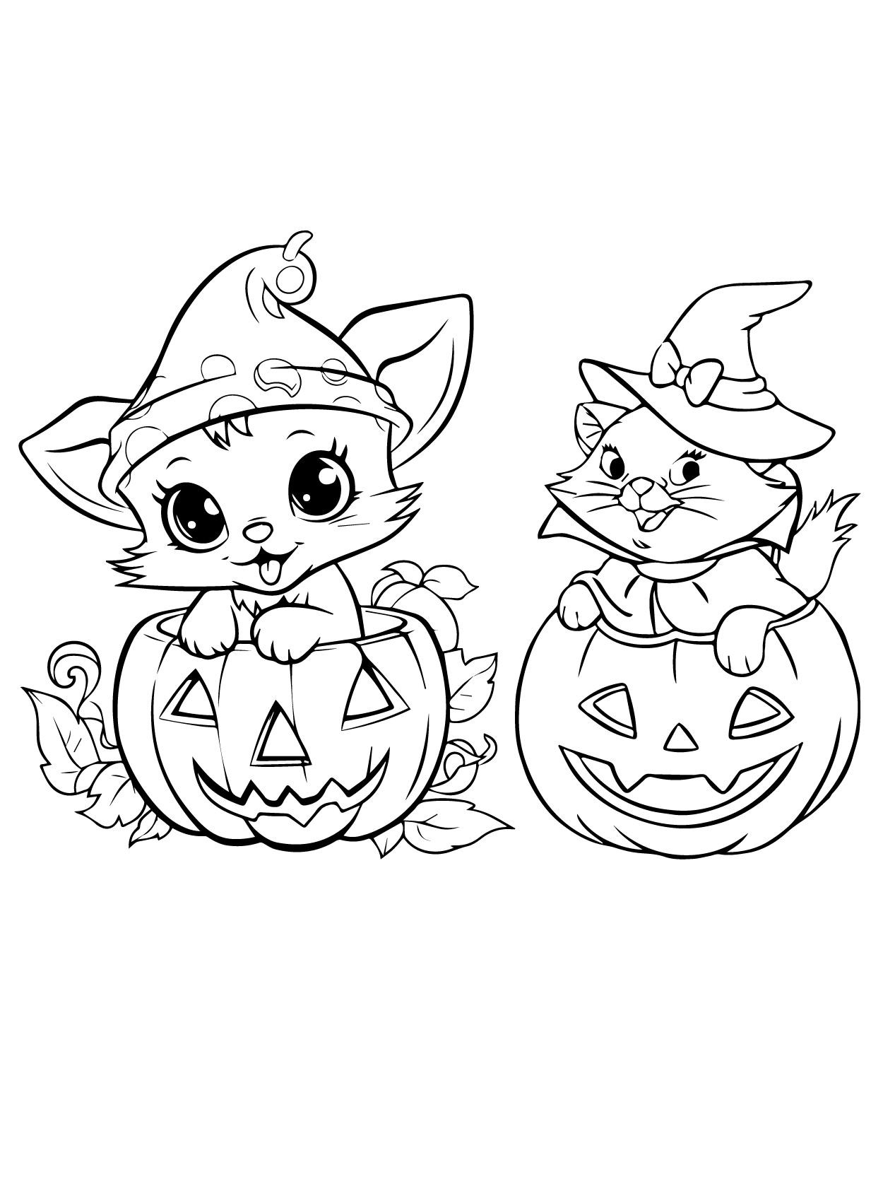 Gatitos Kawaii de Día de las Brujas